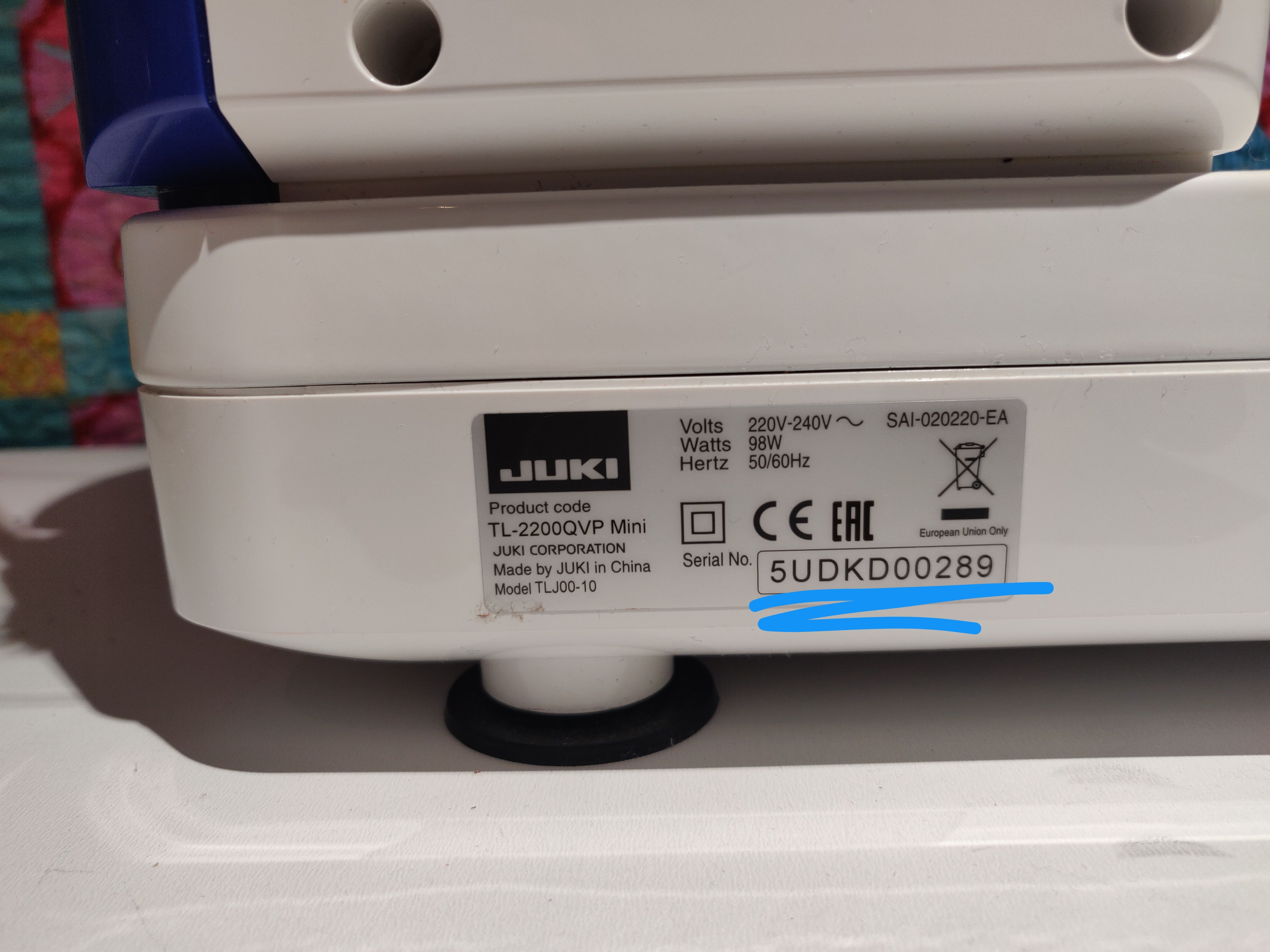 Juki Serial Number close