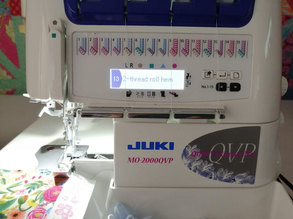 rolled hem on the Juki MO2000