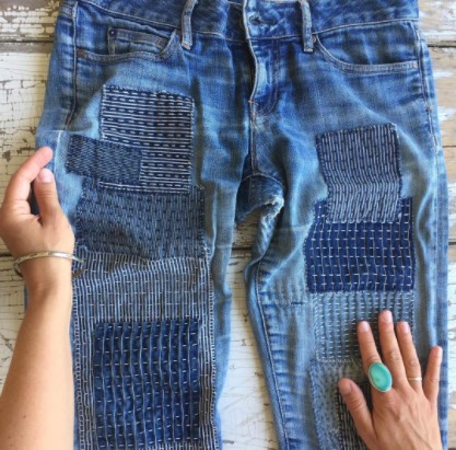 Sashiko Denim Mending DIY Kit