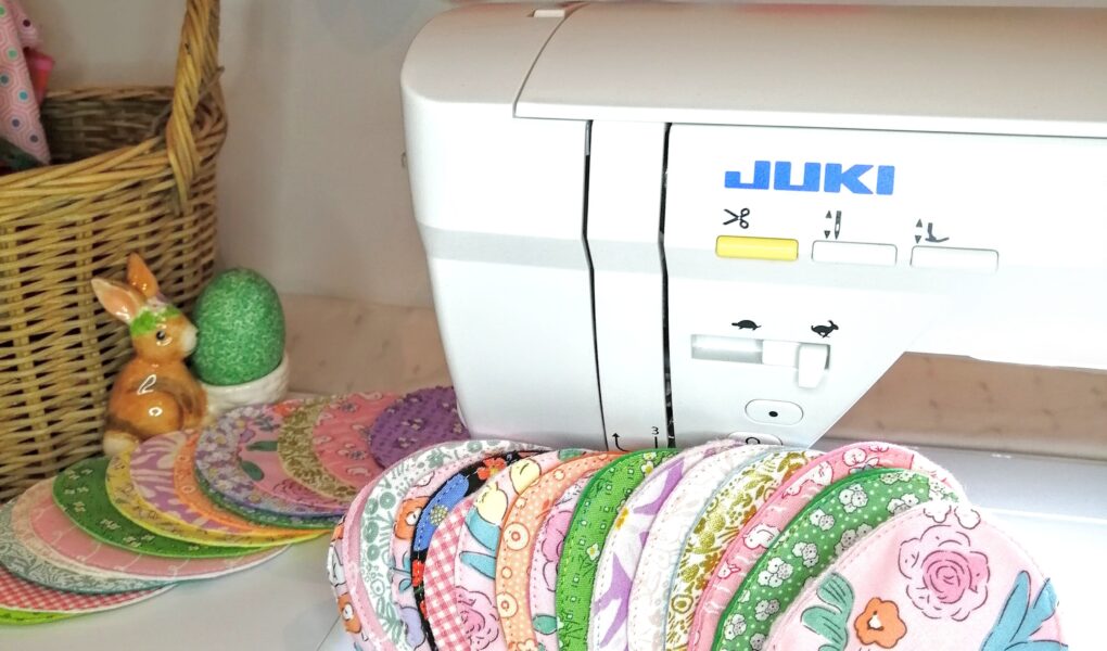 Fabric Easter egg garland by the Juki NX7 sewing machine