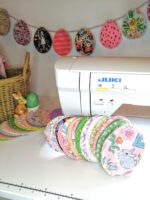 Fabric Easter egg garland by the Juki NX7 sewing machine