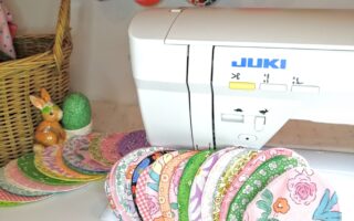 Fabric Easter egg garland by the Juki NX7 sewing machine