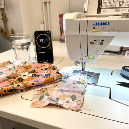 Juki NX7 sewing machine sunk into a RMF sewing table