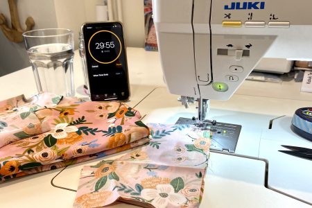 Juki NX7 sewing machine sunk into a RMF sewing table